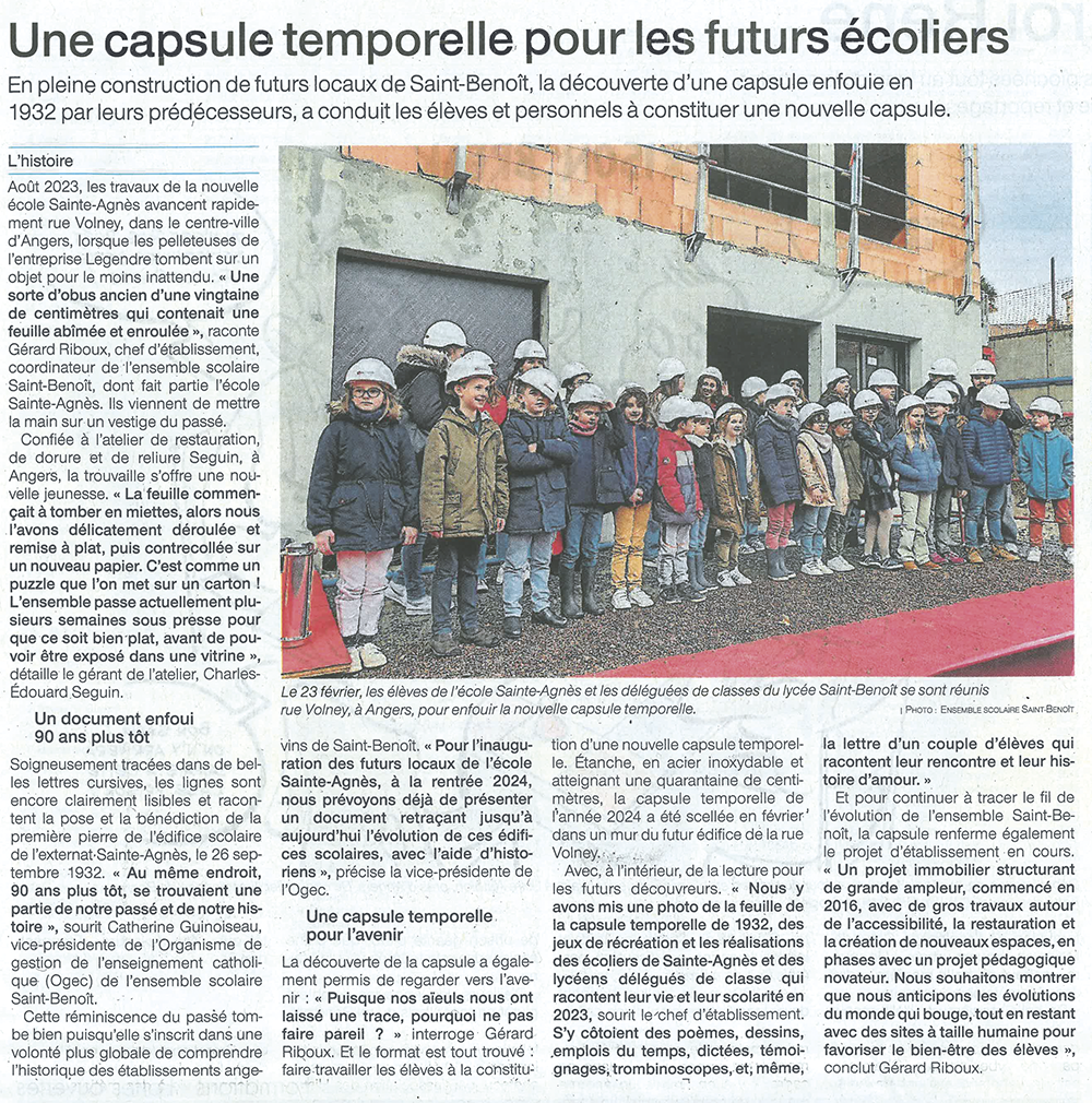 Article Ouest France 16 17 mars 2024